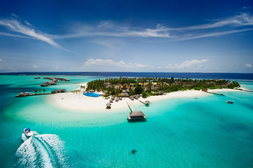 Une île hôtel aux Maldives